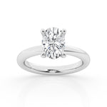 14K White Gold 4ct Oval Lab Diamond Solitaire Ring