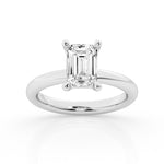 14K White Gold 4ct Emerald Cut Lab Diamond Solitaire Ring