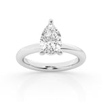 14K White Gold 4ct Pear Lab Diamond Solitaire Ring