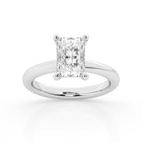 14K White Gold 4ct Radiant Lab Diamond Solitaire Ring