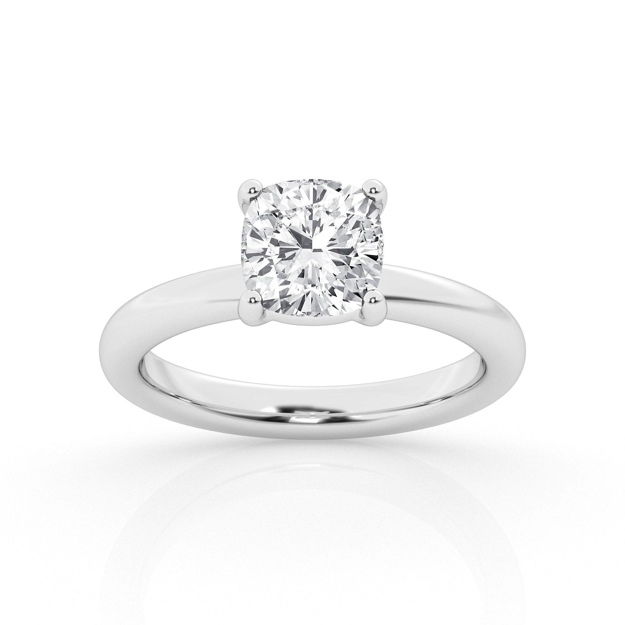 Brilliant 3.0 ct Cushion Lab Diamond White Gold Ring
