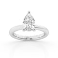 14K White Gold 3ct Pear Lab Diamond Solitaire Ring