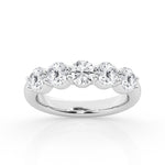 14K White Gold 2.0 ct Lab Diamond 5-Stone Engagement Ring