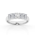 14K White Gold Emerald Cut Lab Diamond 5-Stone Ring