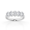 14K White Gold 2ct Lab Diamond Oval 5-Stone Engagement Ring