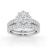 14K White Gold Oval Lab Diamond Halo Engagement Ring