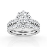 14K White Gold Oval Lab Diamond Halo Engagement Ring