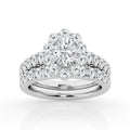14K White Gold Oval Lab Diamond Halo Engagement Ring