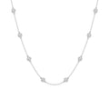 14K White Gold Lab Diamond Station Necklace - 2ctw