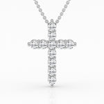 14K White Gold Lab Diamond Cross Pendant Brilliance
