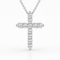 14K White Gold Lab Diamond Cross Pendant Brilliance