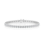 14K White Gold Lab Diamond Round Tennis Bracelet