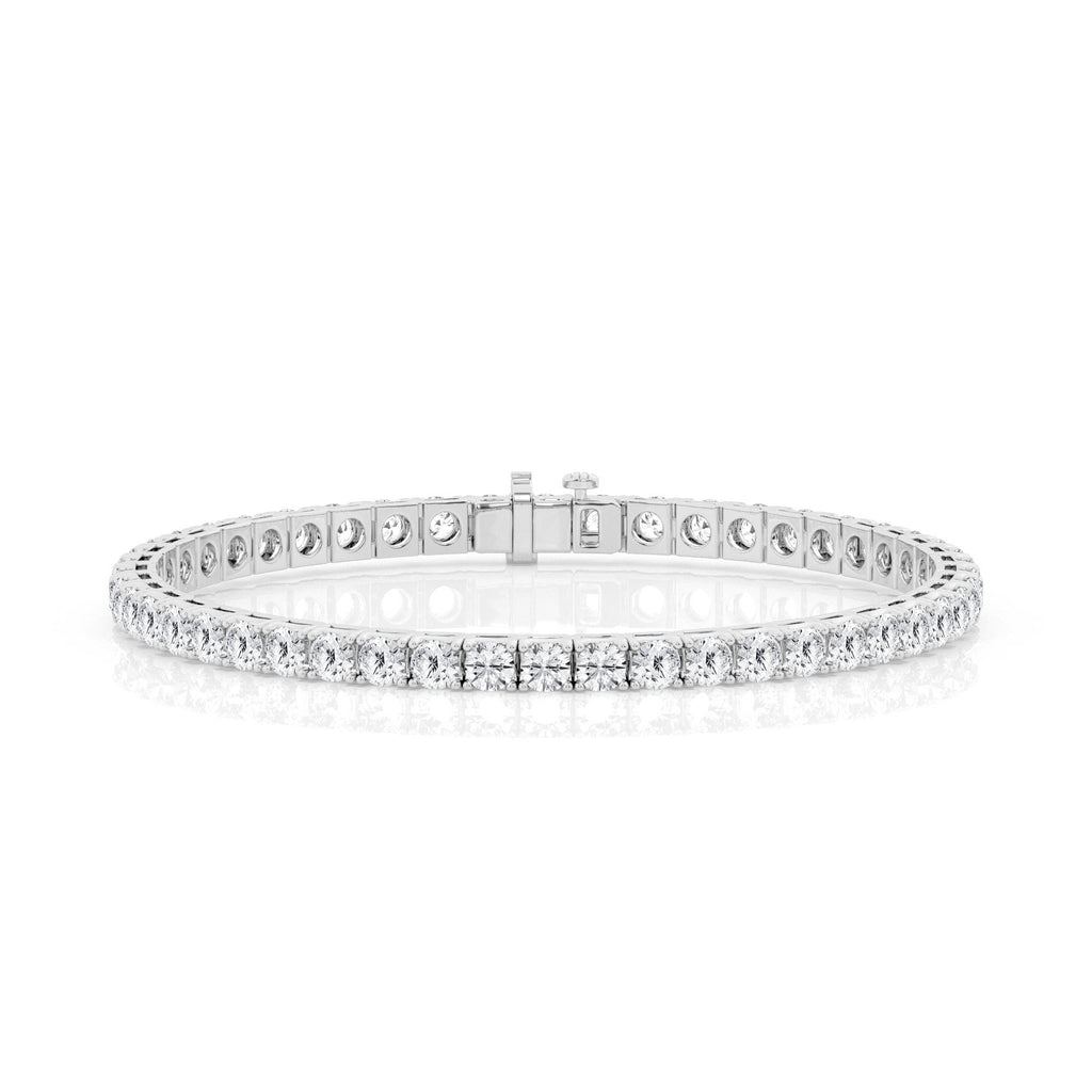 14K White Gold Lab Diamond Round Tennis Bracelet