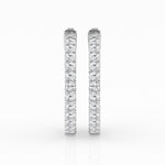 14K White Gold Round Lab Diamond Hoop Earrings