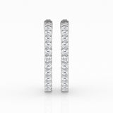 14K White Gold Round Lab Diamond Hoop Earrings