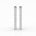 14K White Gold Round Lab Diamond Hoop Earrings