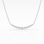 14K White Gold Lab Diamond Smile Pendant Necklace