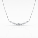 14K White Gold Lab Diamond Smile Pendant Necklace