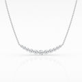 14K White Gold Lab Diamond Smile Pendant Necklace