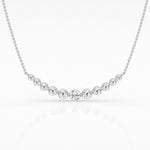 14K White Gold Lab Diamond Smile Pendant Necklace