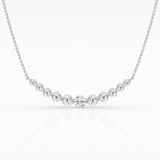 14K White Gold Lab Diamond Smile Pendant Necklace