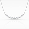 14K White Gold Lab Diamond Smile Pendant Necklace