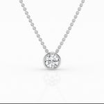 14K White Gold Lab Diamond Solitaire Pendant