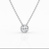 14K White Gold Lab Diamond Solitaire Pendant