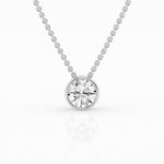 Minimalist 14K White Gold Lab Diamond Bezel Pendant