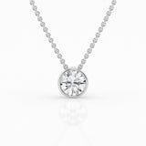 Minimalist 14K White Gold Lab Diamond Bezel Pendant