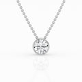 Minimalist 14K White Gold Lab Diamond Bezel Pendant