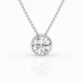 14K White Gold Lab Diamond Solitaire Bezel Pendant