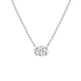 14K White Gold 2ct Lab Diamond Oval Solitaire Pendant