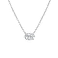 14K White Gold 2ct Lab Diamond Oval Solitaire Pendant