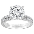 14K White Gold Lab Diamond Halo Engagement Ring