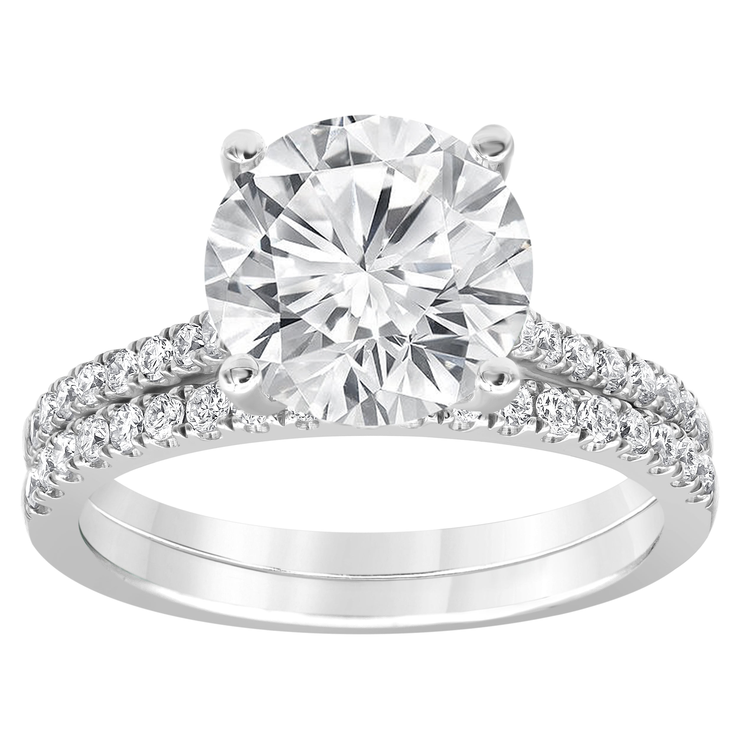 14K White Gold Lab Diamond Halo Engagement Ring