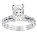 14K White Gold Emerald Cut Lab Diamond Halo Engagement Ring