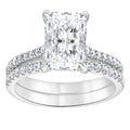 14K White Gold Radiant Lab Diamond Halo Engagement Ring