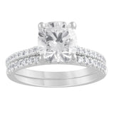 14K White Gold Lab Diamond Cushion Halo Engagement Ring