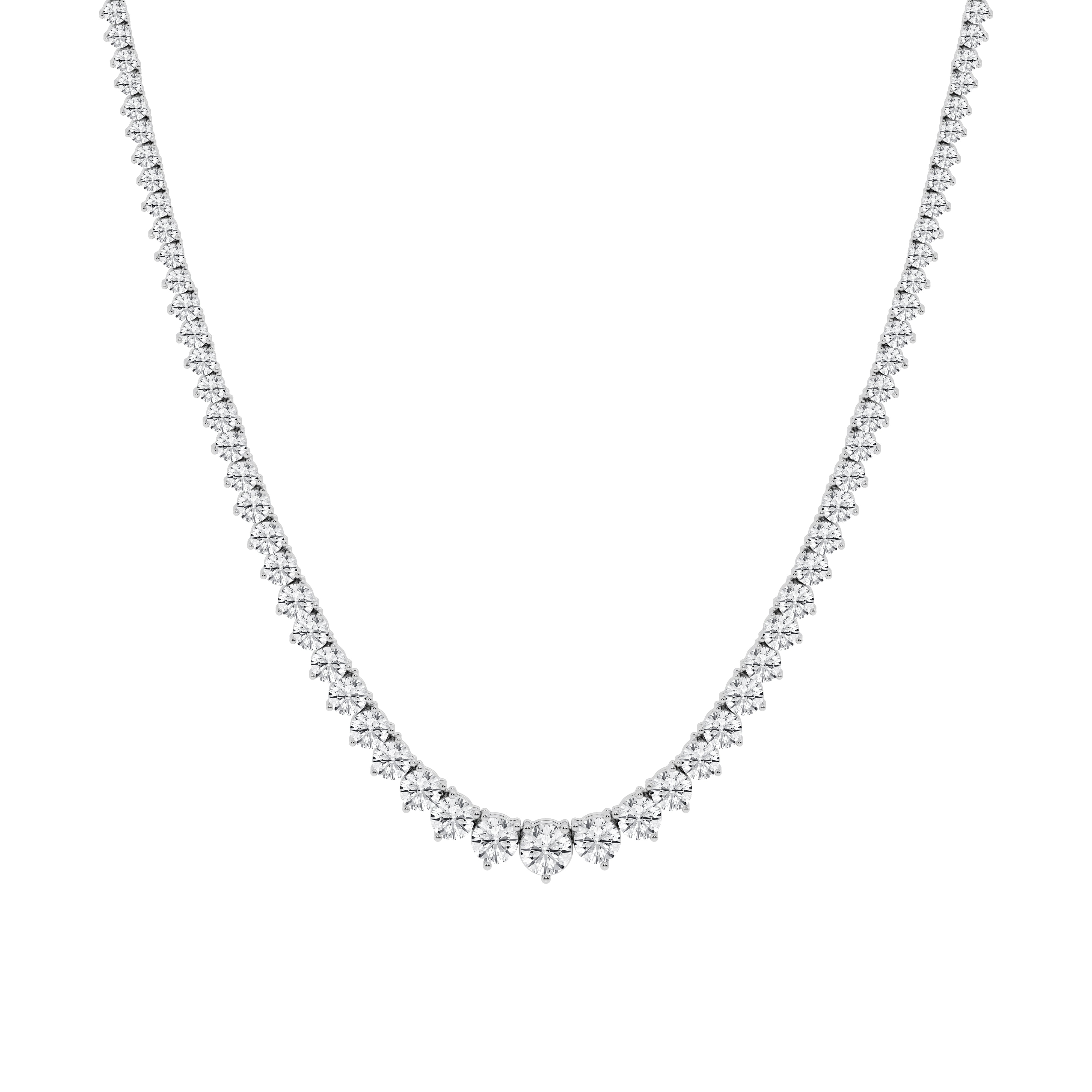 15 Carat Lab Diamond Rivera Necklace in 14K White Gold