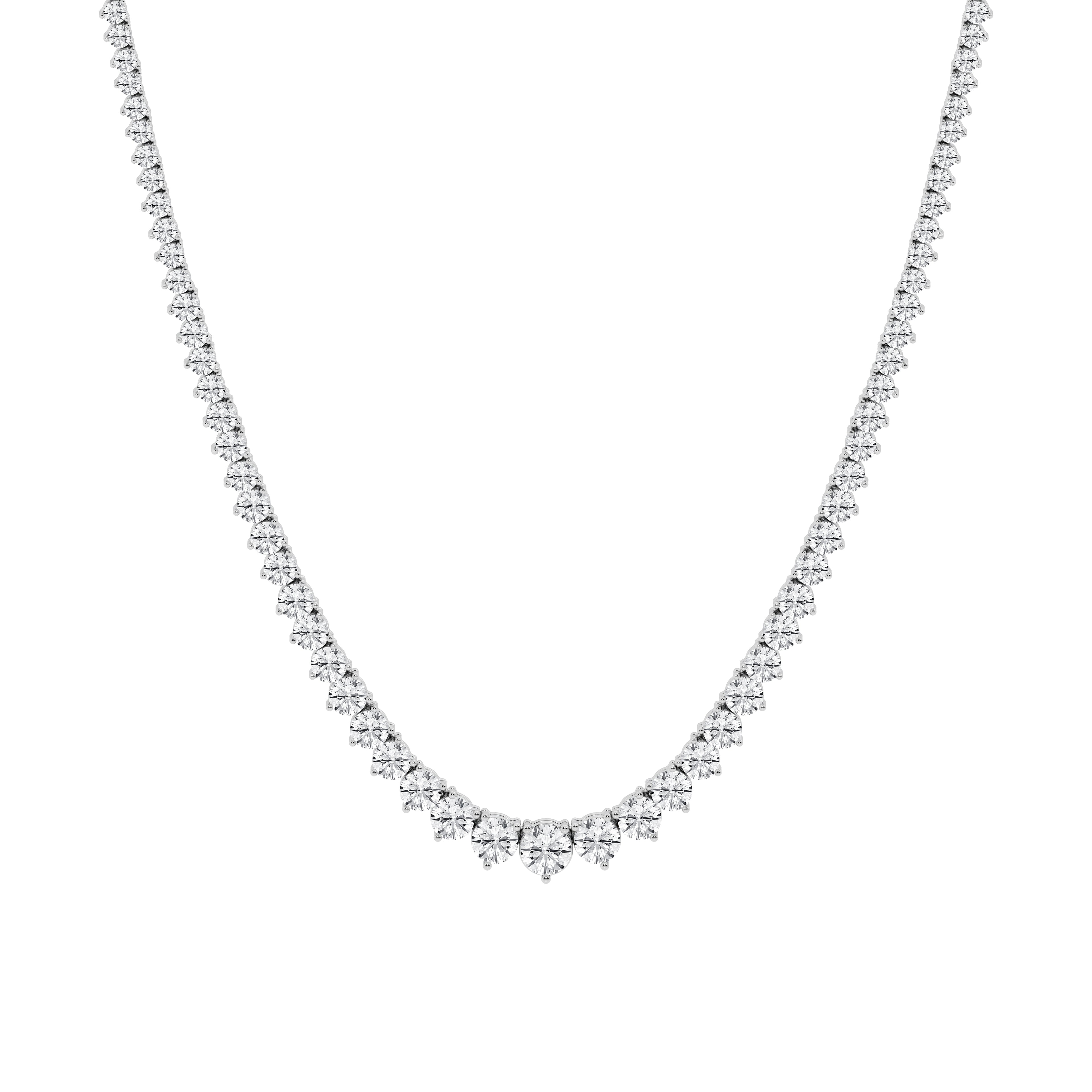 15 Carat Lab Diamond Rivera Necklace in 14K White Gold