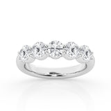 14K White Gold 5-Stone Lab Diamond Engagement Ring