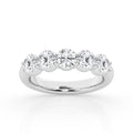 14K White Gold 5-Stone Lab Diamond Engagement Ring
