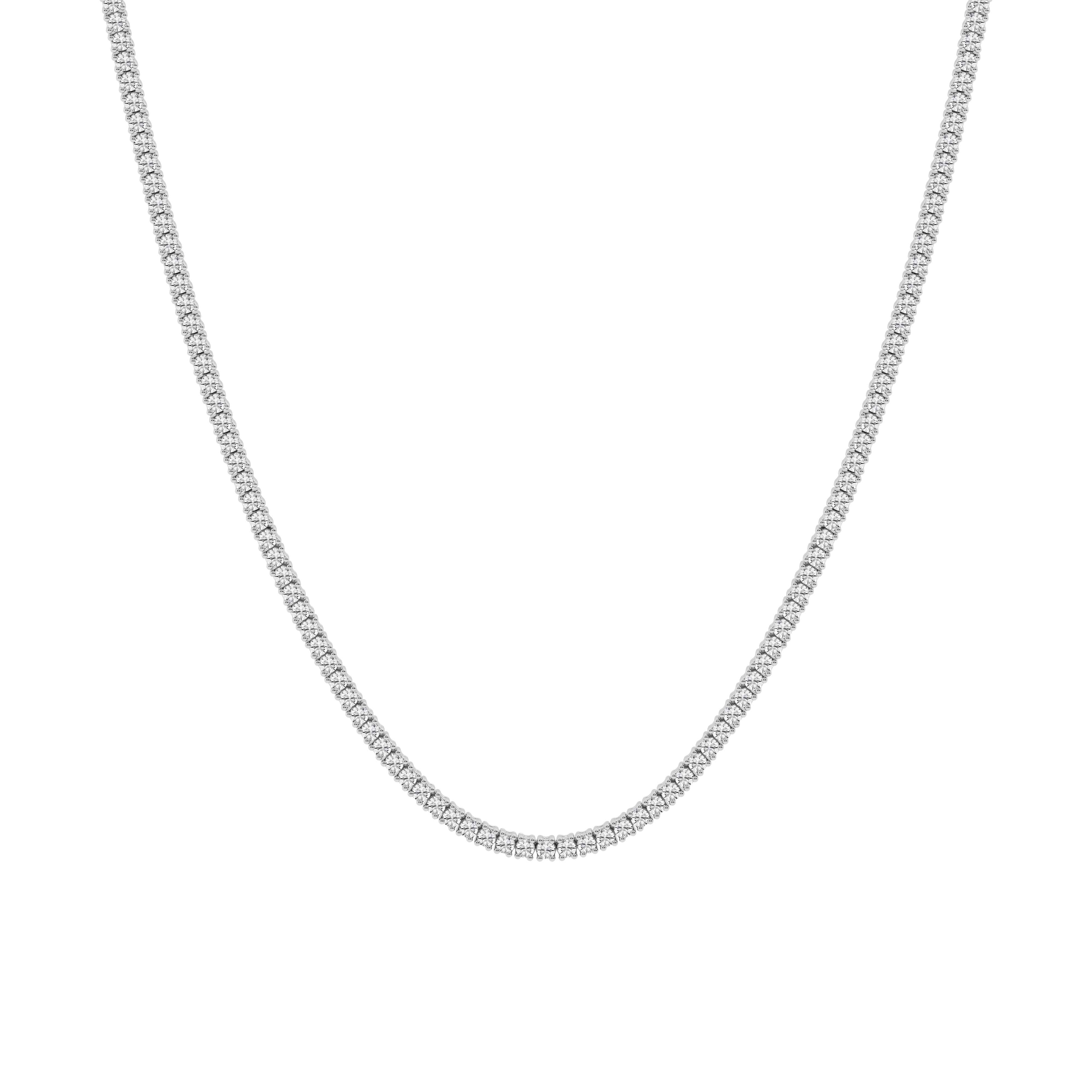 14K White Gold 7ct Lab Diamond Tennis Necklace