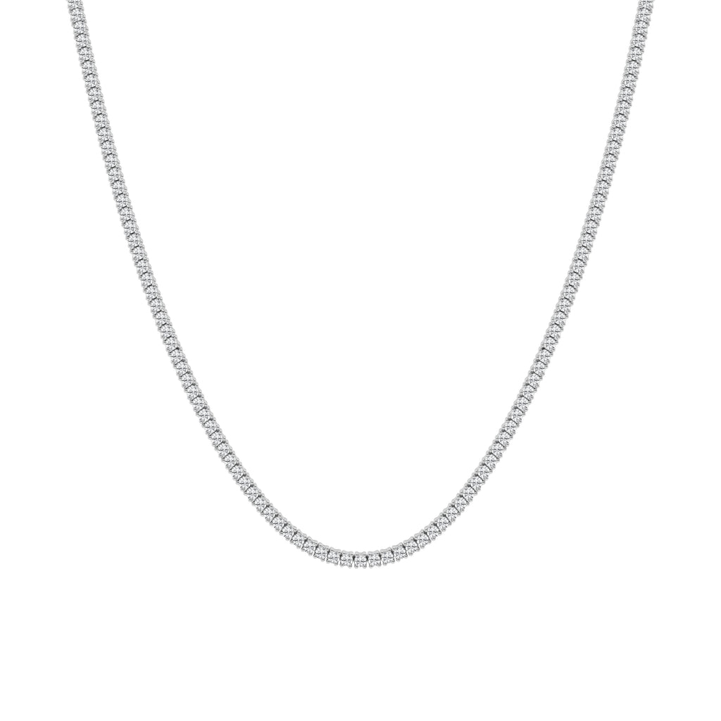 14K White Gold 7ct Lab Diamond Tennis Necklace