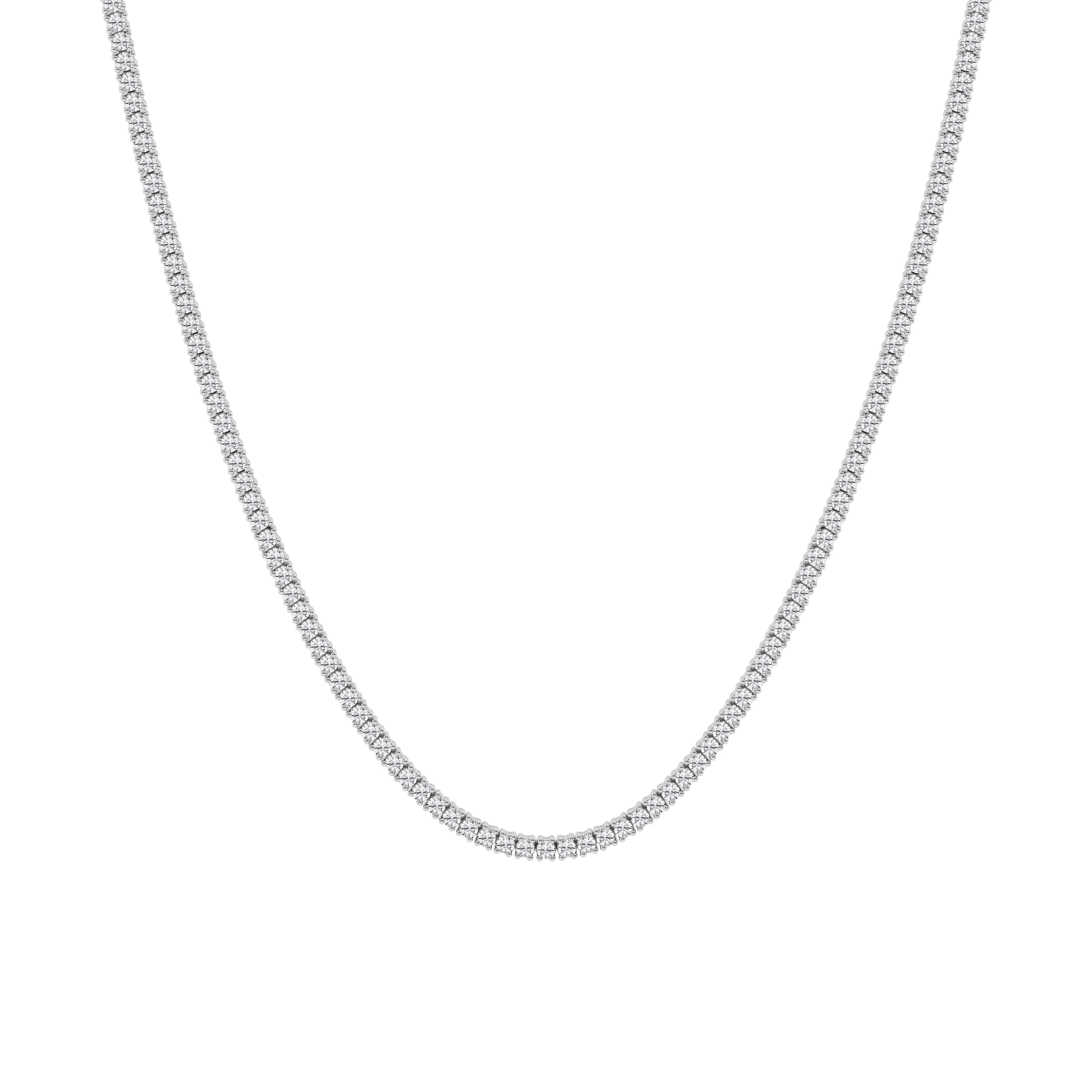 14K White Gold 7ct Lab Diamond Tennis Necklace