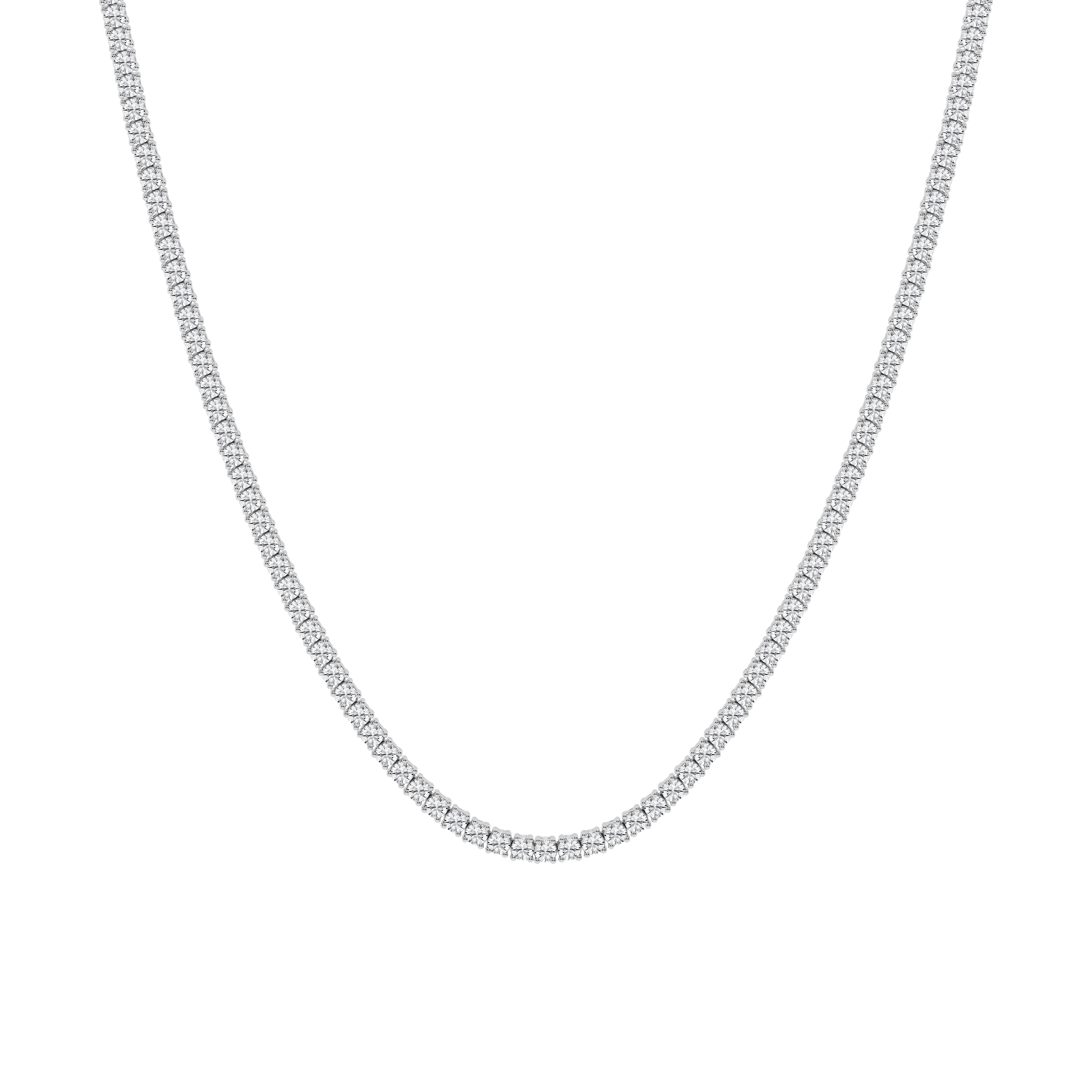 14K White Gold 10ct Lab Diamond Tennis Necklace