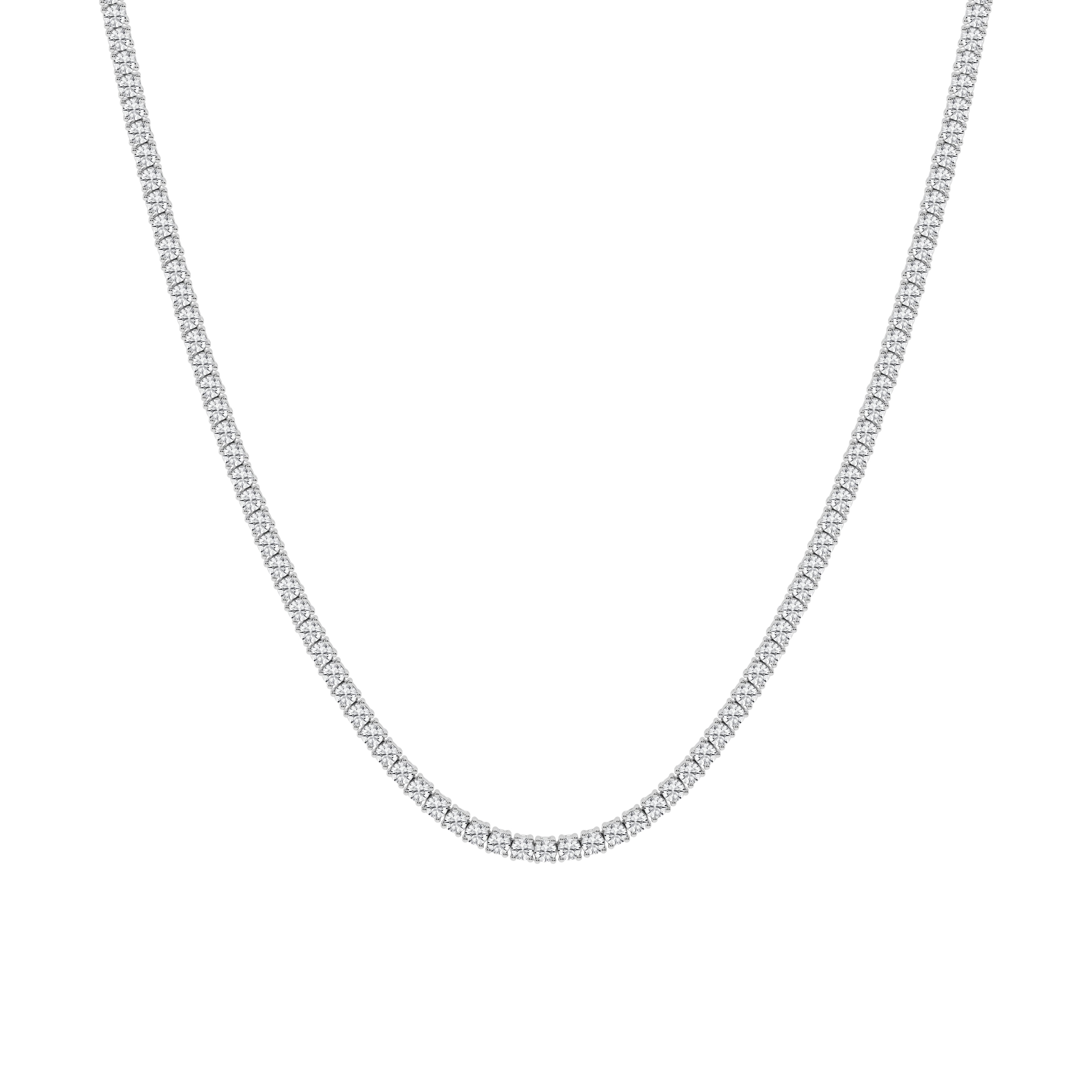 14K White Gold 10ct Lab Diamond Tennis Necklace
