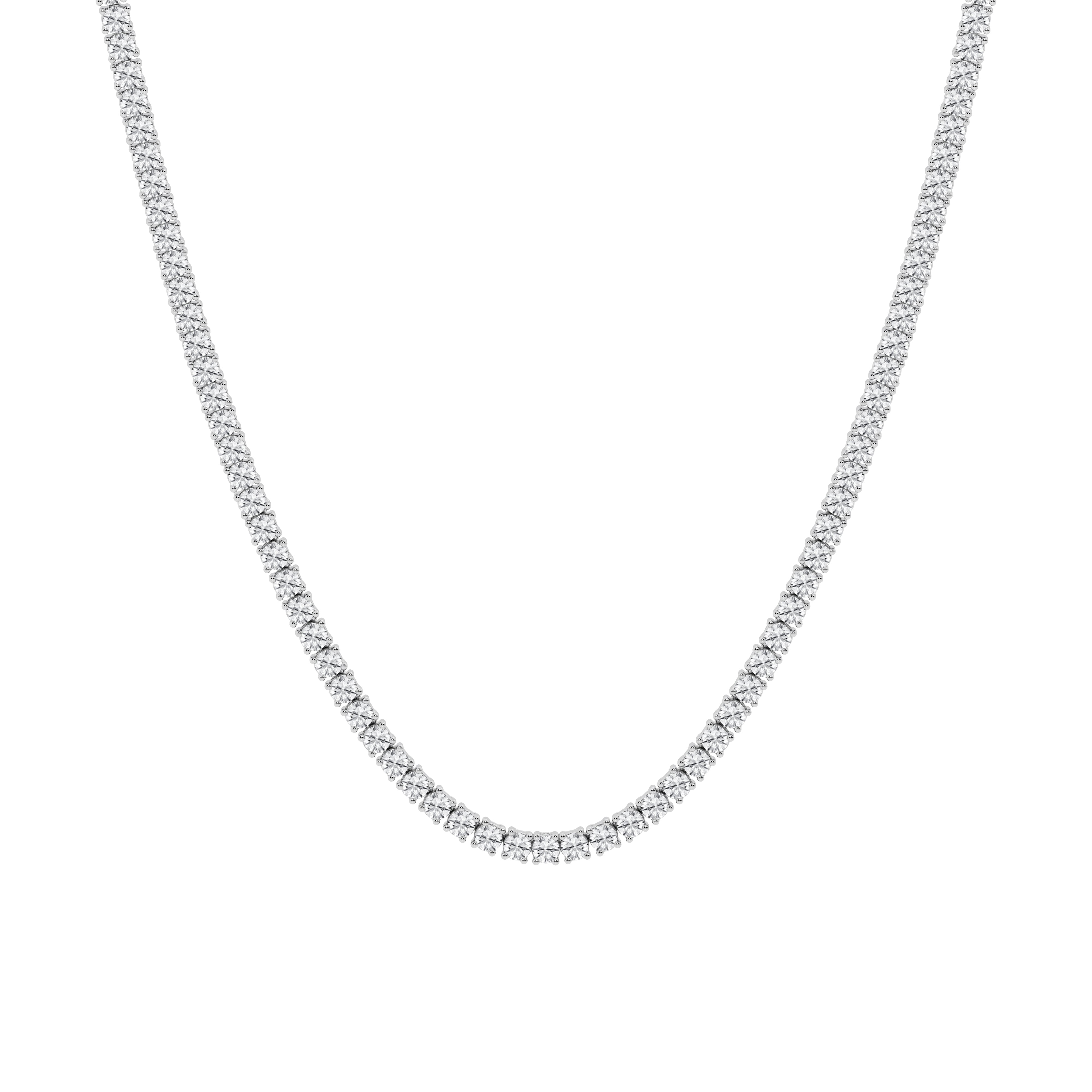 15 CT Lab Diamond Tennis Necklace in 14K White Gold