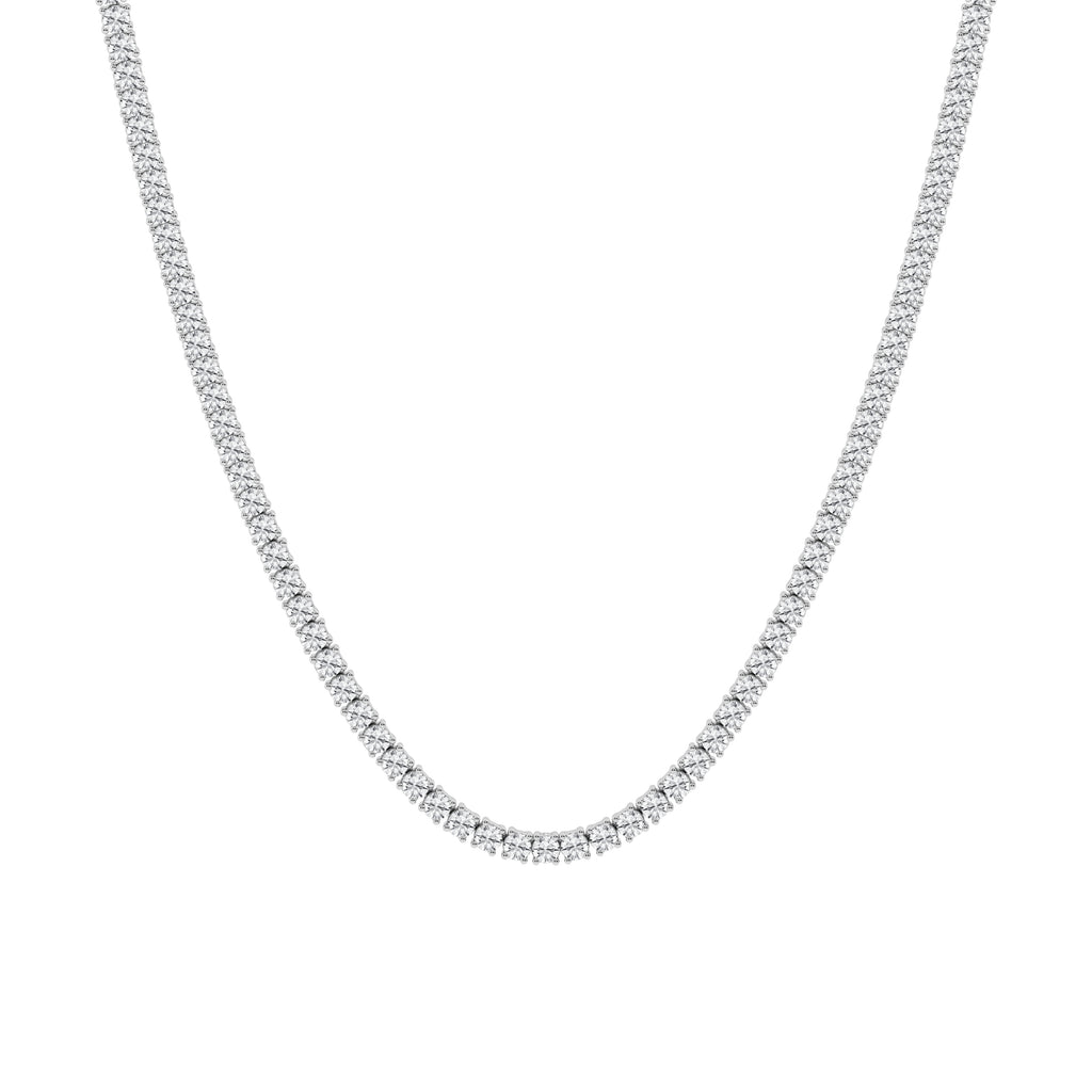 15 CT Lab Diamond Tennis Necklace in 14K White Gold